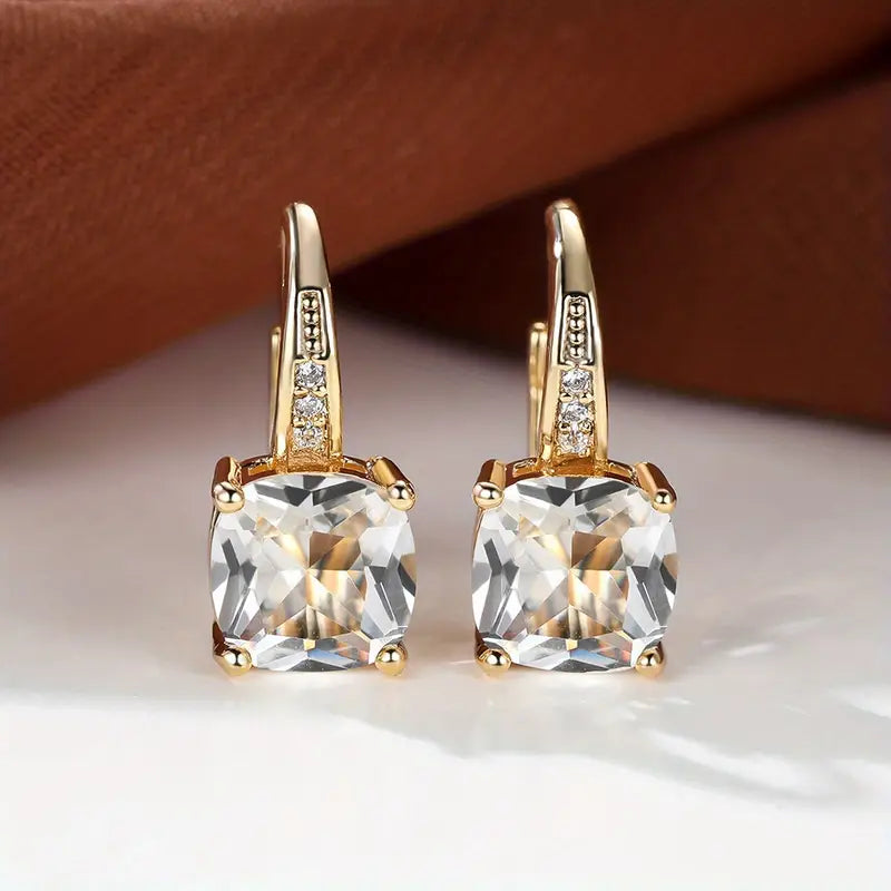Mystic Sapphire Stone Hoop Earrings | Gold